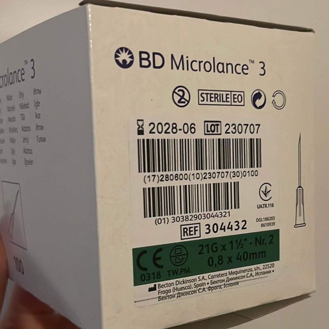 Microlance Syringe - Green 21g Pack of 100